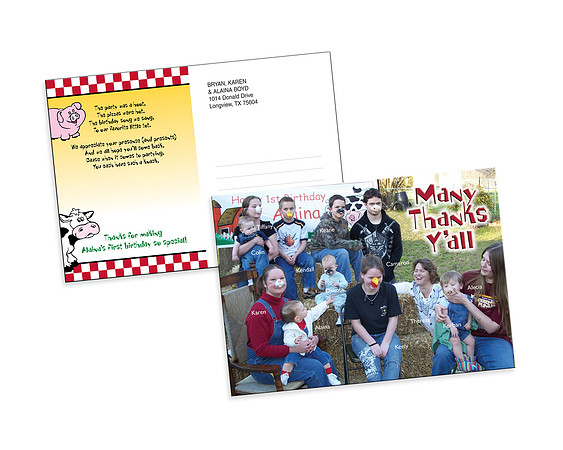 alaina 1st bd thank you card
