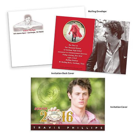 travis graduation invite & env
