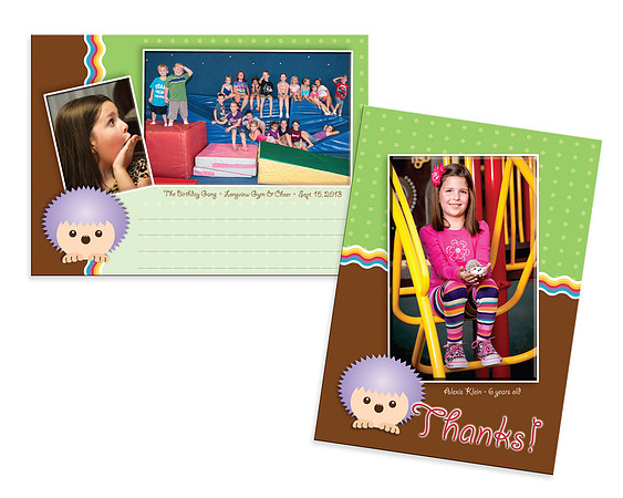 klein hedgehog thank you cards